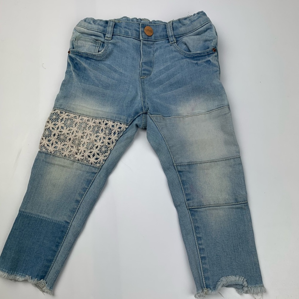 Zara jeans with lace detail.